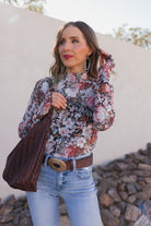 Indie Petals Floral Mesh Top-Long Sleeve Tops-Krush Kandy, Women's Online Fashion Boutique Located in Phoenix, Arizona (Scottsdale Area)