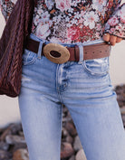 Rustic Revival Oval Buckle Belt-Belts-Krush Kandy, Women's Online Fashion Boutique Located in Phoenix, Arizona (Scottsdale Area)