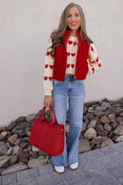 Sweetheart Stripes Chunky Knit Sweater-Sweaters-Krush Kandy, Women's Online Fashion Boutique Located in Phoenix, Arizona (Scottsdale Area)