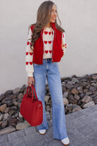 Sweetheart Stripes Chunky Knit Sweater-Sweaters-Krush Kandy, Women's Online Fashion Boutique Located in Phoenix, Arizona (Scottsdale Area)