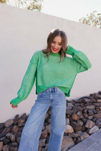 Two-Toned Striped Casual Sweater Top