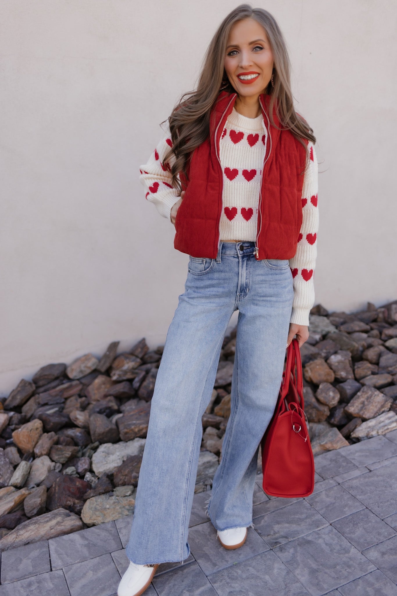 Sweetheart Stripes Chunky Knit Sweater-Sweaters-Krush Kandy, Women's Online Fashion Boutique Located in Phoenix, Arizona (Scottsdale Area)