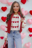 Sweetheart Stripes Chunky Knit Sweater-Sweaters-Krush Kandy, Women's Online Fashion Boutique Located in Phoenix, Arizona (Scottsdale Area)