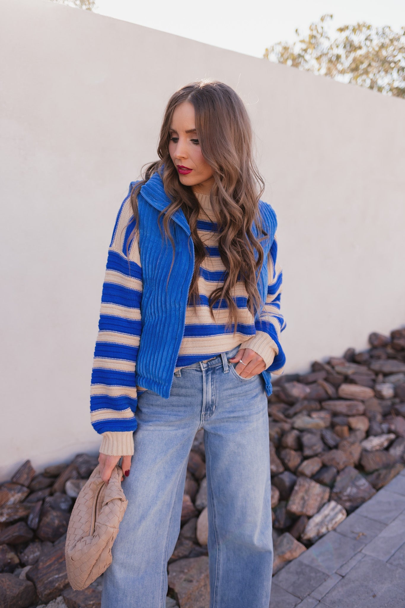 Striped Dropped Shoulder Sweater-Sweaters-Krush Kandy, Women's Online Fashion Boutique Located in Phoenix, Arizona (Scottsdale Area)