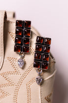 Amber Kandy Bar & Crystal Earrings-Drop Earrings-Krush Kandy, Women's Online Fashion Boutique Located in Phoenix, Arizona (Scottsdale Area)