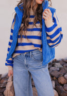 Striped Dropped Shoulder Sweater-Sweaters-Krush Kandy, Women's Online Fashion Boutique Located in Phoenix, Arizona (Scottsdale Area)