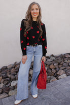 Sweet Sentiments Heart Knit Sweater-Sweaters-Krush Kandy, Women's Online Fashion Boutique Located in Phoenix, Arizona (Scottsdale Area)