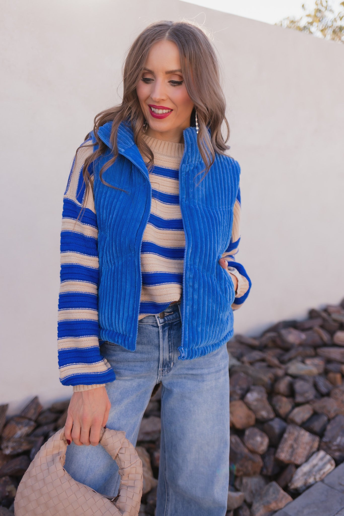 Striped Dropped Shoulder Sweater-Sweaters-Krush Kandy, Women's Online Fashion Boutique Located in Phoenix, Arizona (Scottsdale Area)