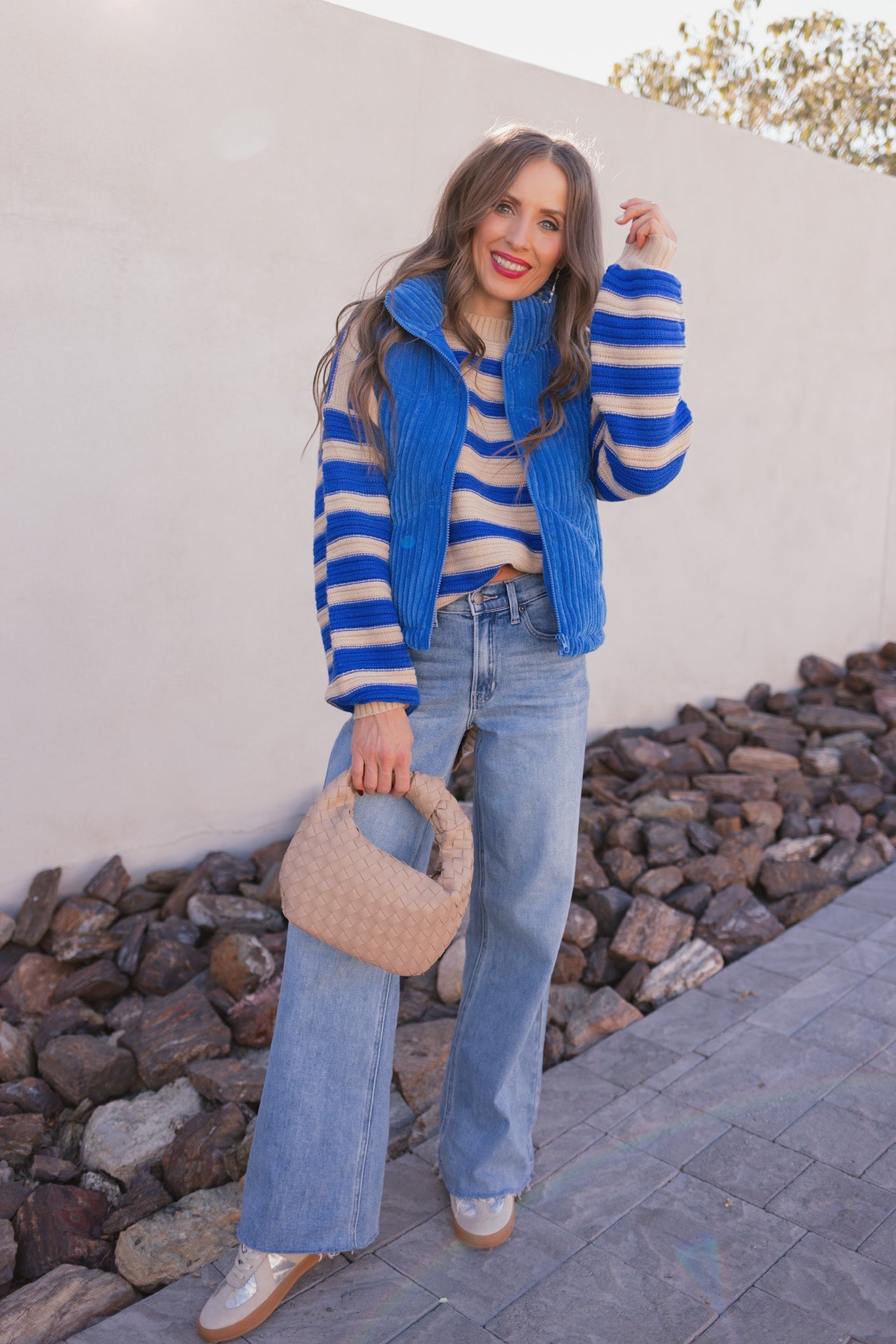 Striped Dropped Shoulder Sweater-Sweaters-Krush Kandy, Women's Online Fashion Boutique Located in Phoenix, Arizona (Scottsdale Area)