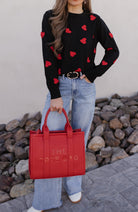 Sweet Sentiments Heart Knit Sweater-Sweaters-Krush Kandy, Women's Online Fashion Boutique Located in Phoenix, Arizona (Scottsdale Area)