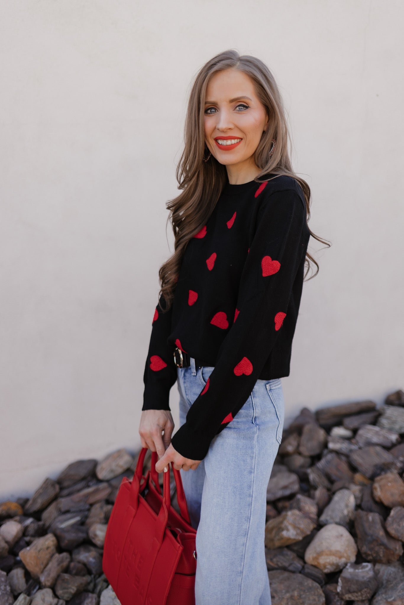 Sweet Sentiments Heart Knit Sweater-Sweaters-Krush Kandy, Women's Online Fashion Boutique Located in Phoenix, Arizona (Scottsdale Area)