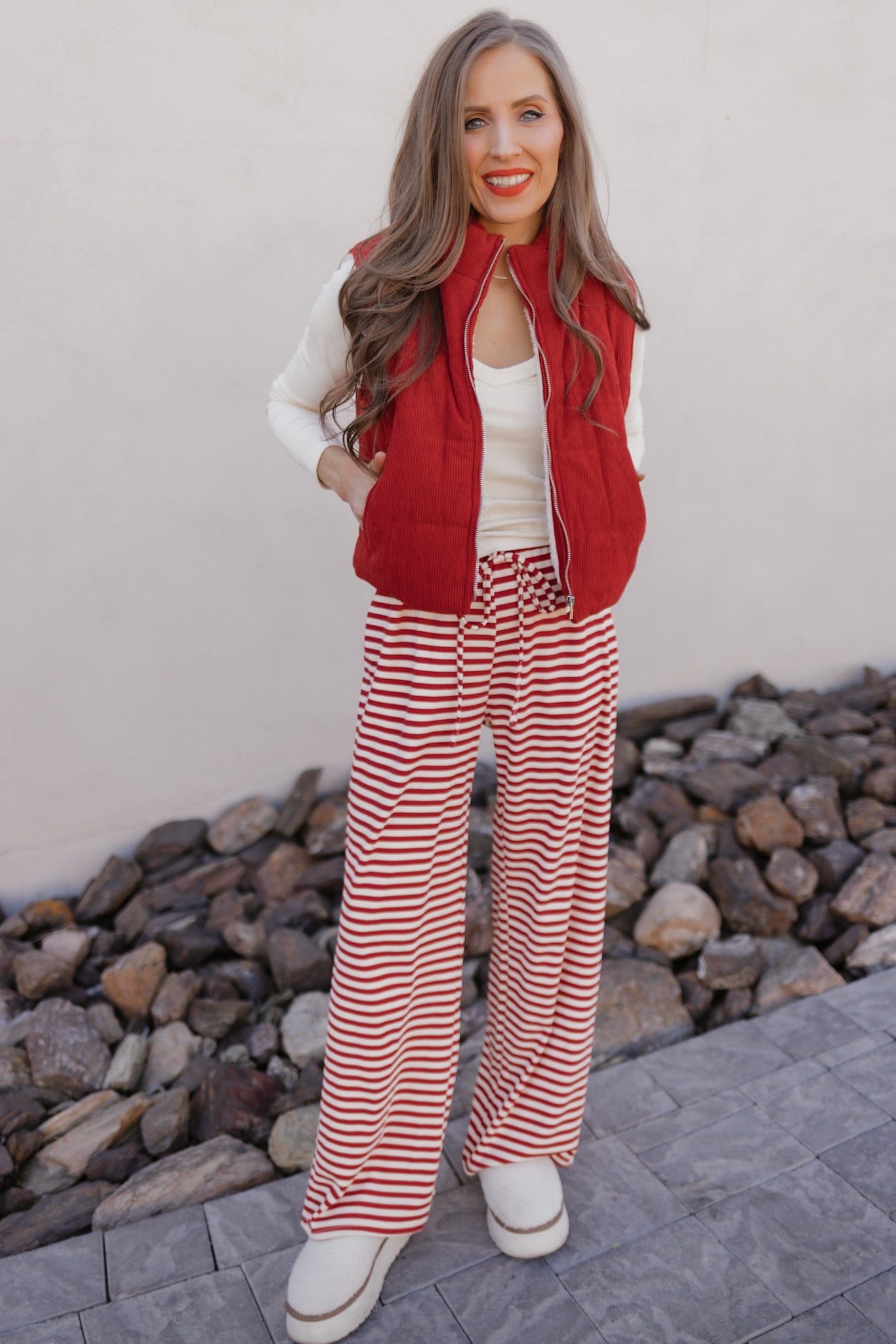 Striped Wide Leg Pants-Loungewear-Krush Kandy, Women's Online Fashion Boutique Located in Phoenix, Arizona (Scottsdale Area)