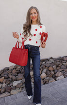 Sweet Sentiments Heart Knit Sweater-Sweaters-Krush Kandy, Women's Online Fashion Boutique Located in Phoenix, Arizona (Scottsdale Area)