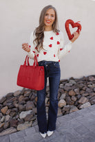 Sweet Sentiments Heart Knit Sweater-Sweaters-Krush Kandy, Women's Online Fashion Boutique Located in Phoenix, Arizona (Scottsdale Area)