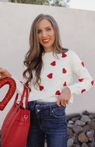 Sweet Sentiments Heart Knit Sweater-Sweaters-Krush Kandy, Women's Online Fashion Boutique Located in Phoenix, Arizona (Scottsdale Area)