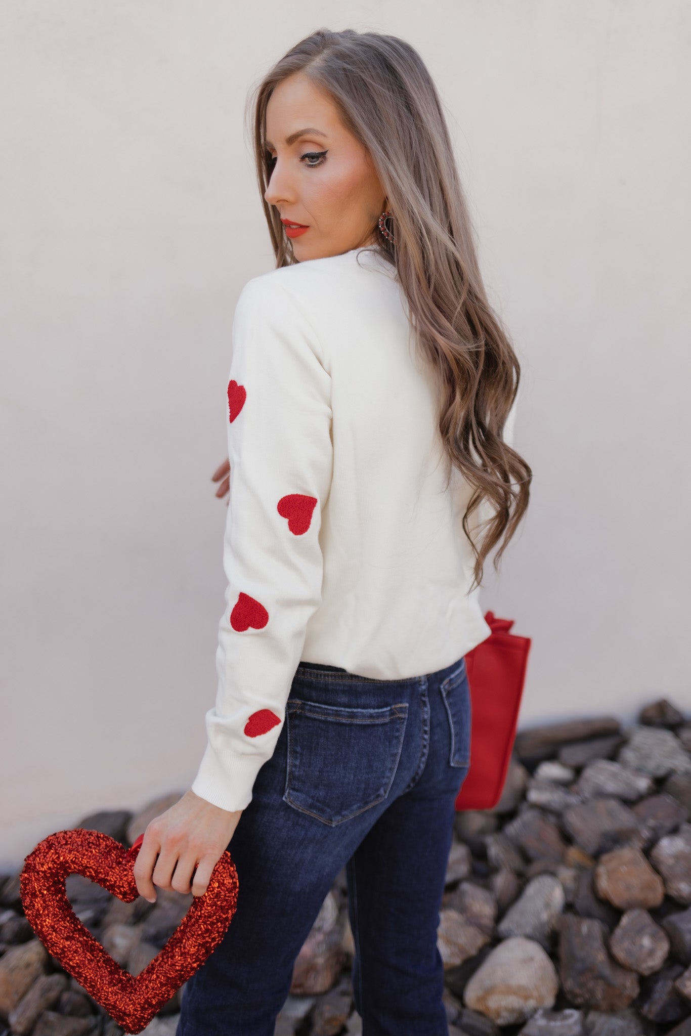 Sweet Sentiments Heart Knit Sweater-Sweaters-Krush Kandy, Women's Online Fashion Boutique Located in Phoenix, Arizona (Scottsdale Area)