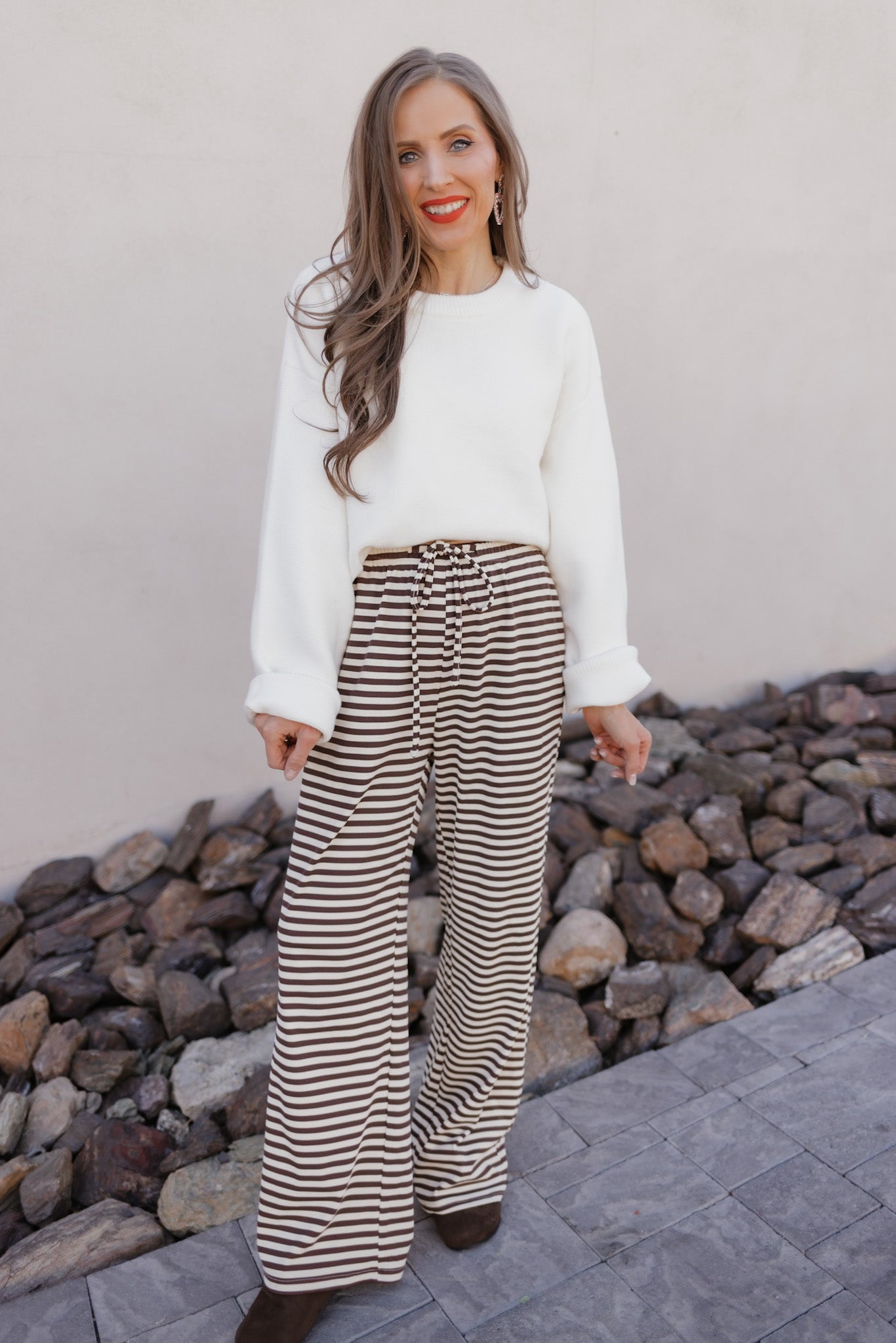 Striped Wide Leg Pants-Loungewear-Krush Kandy, Women's Online Fashion Boutique Located in Phoenix, Arizona (Scottsdale Area)