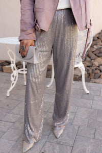 Sparkle & Shine Sequin Wide-Leg Pants