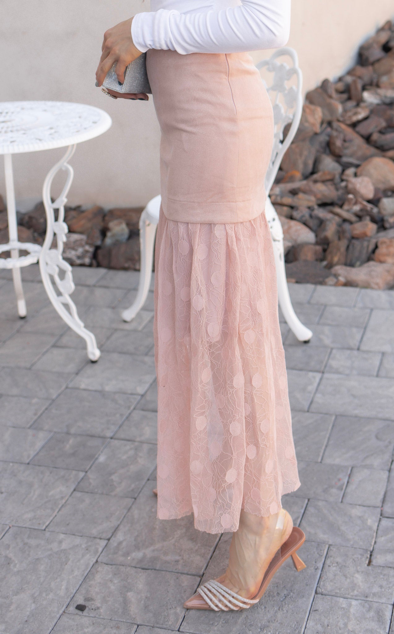 Lace Contrast Maxi Skirt-Skirts-Krush Kandy, Women's Online Fashion Boutique Located in Phoenix, Arizona (Scottsdale Area)