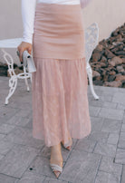 Lace Contrast Maxi Skirt-Skirts-Krush Kandy, Women's Online Fashion Boutique Located in Phoenix, Arizona (Scottsdale Area)