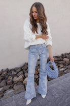 Lily's Floral Flare Jeans-Denim-Krush Kandy, Women's Online Fashion Boutique Located in Phoenix, Arizona (Scottsdale Area)