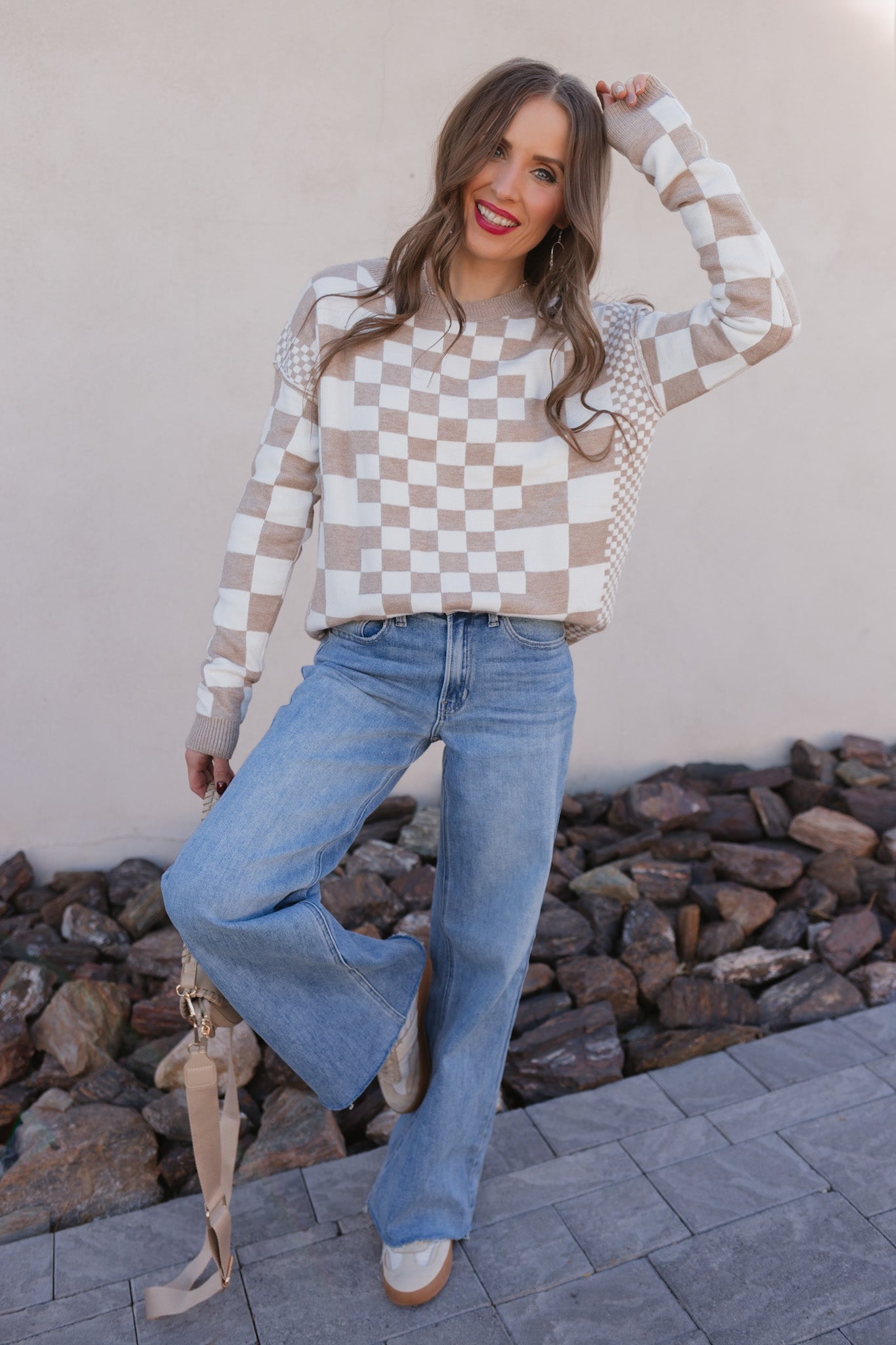 Check Me Out Checked Sweater-Sweaters-Krush Kandy, Women's Online Fashion Boutique Located in Phoenix, Arizona (Scottsdale Area)