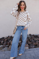 Check Me Out Checked Sweater-Sweaters-Krush Kandy, Women's Online Fashion Boutique Located in Phoenix, Arizona (Scottsdale Area)