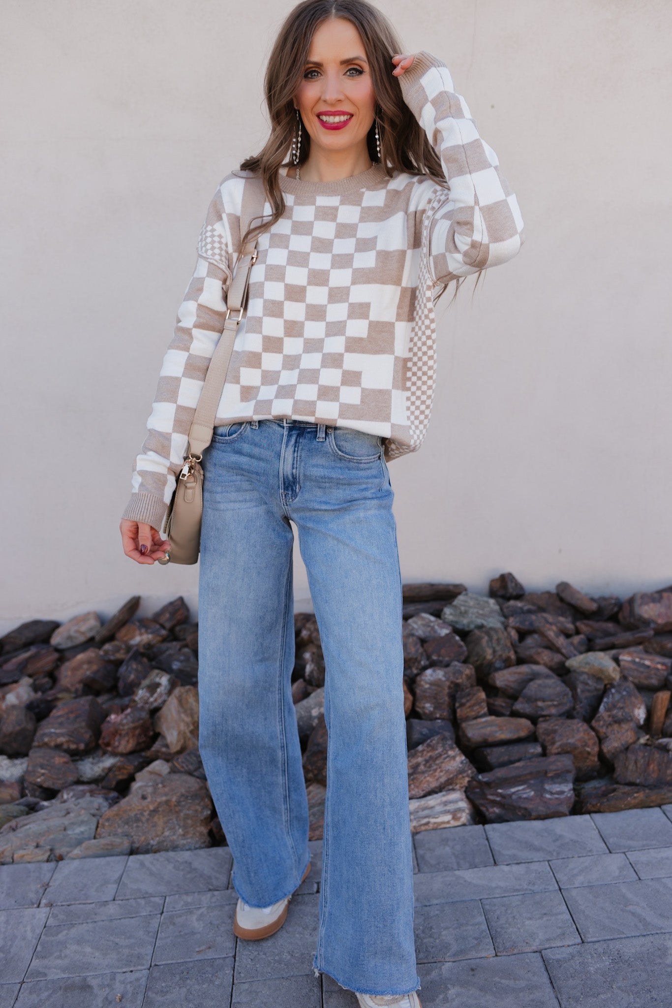 Check Me Out Checked Sweater-Sweaters-Krush Kandy, Women's Online Fashion Boutique Located in Phoenix, Arizona (Scottsdale Area)