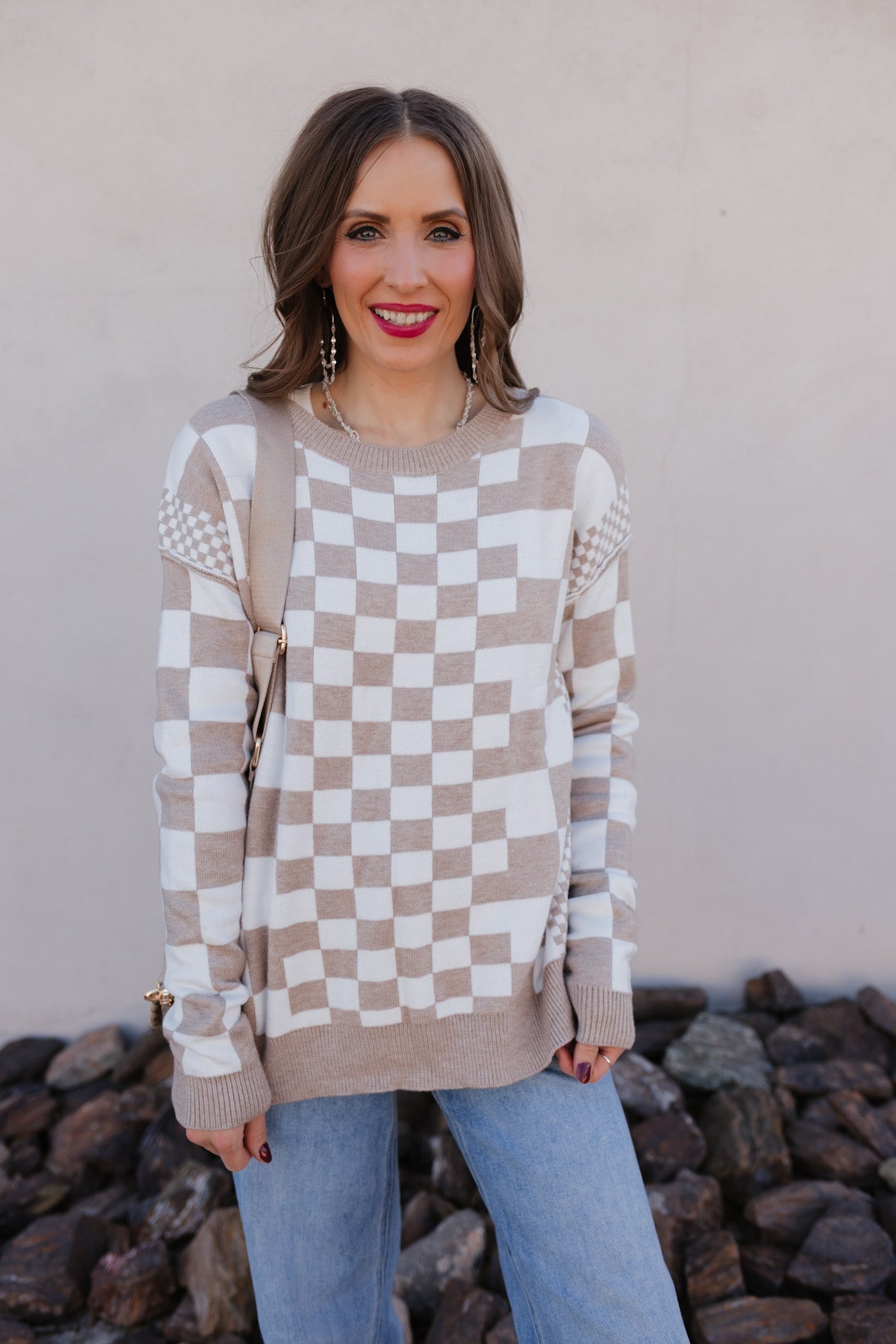 Check Me Out Checked Sweater-Sweaters-Krush Kandy, Women's Online Fashion Boutique Located in Phoenix, Arizona (Scottsdale Area)