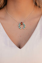 Amber & Turquoise Horseshoe Necklace-Chain Necklaces-Krush Kandy, Women's Online Fashion Boutique Located in Phoenix, Arizona (Scottsdale Area)
