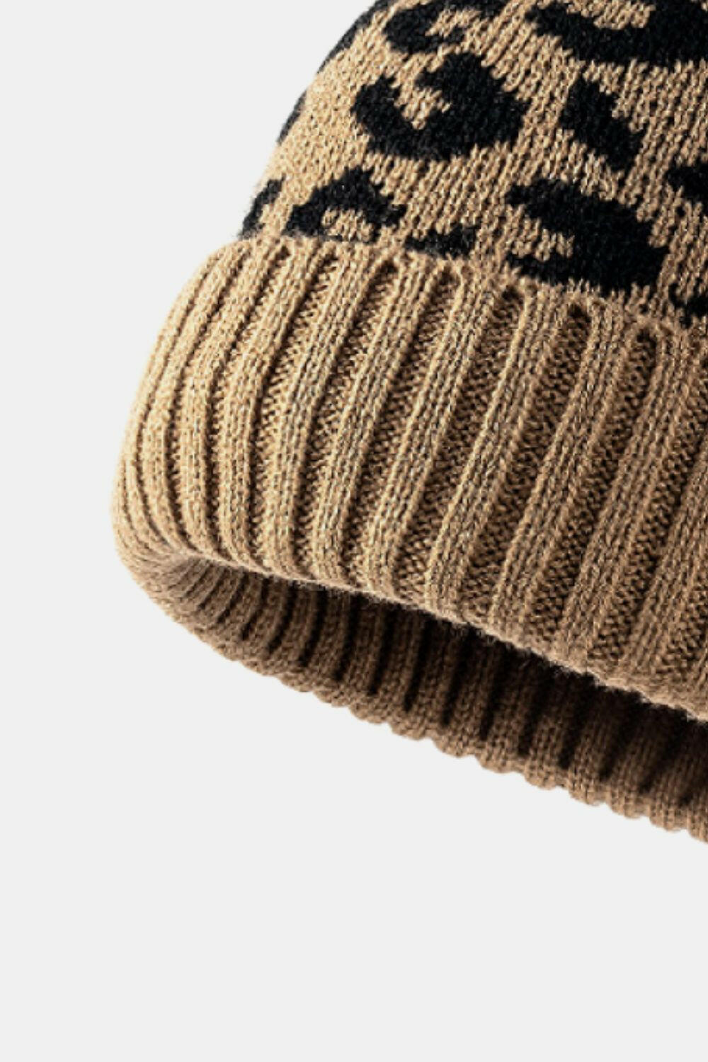 Leopard Pom-Pom Cuffed Beanie-Krush Kandy, Women's Online Fashion Boutique Located in Phoenix, Arizona (Scottsdale Area)