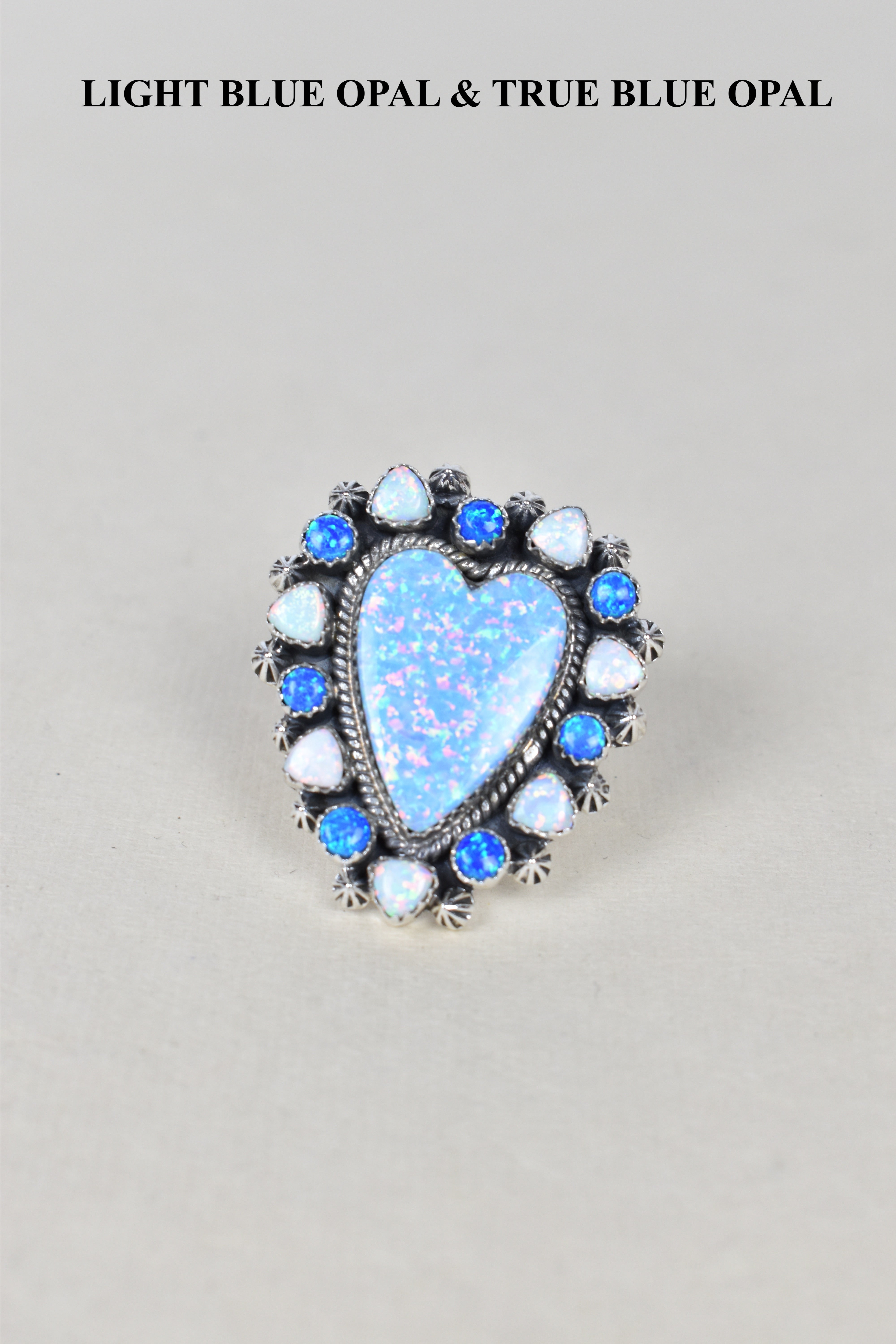 Heart Cluster Sterling Silver & Opal Rings-Rings-Krush Kandy, Women's Online Fashion Boutique Located in Phoenix, Arizona (Scottsdale Area)