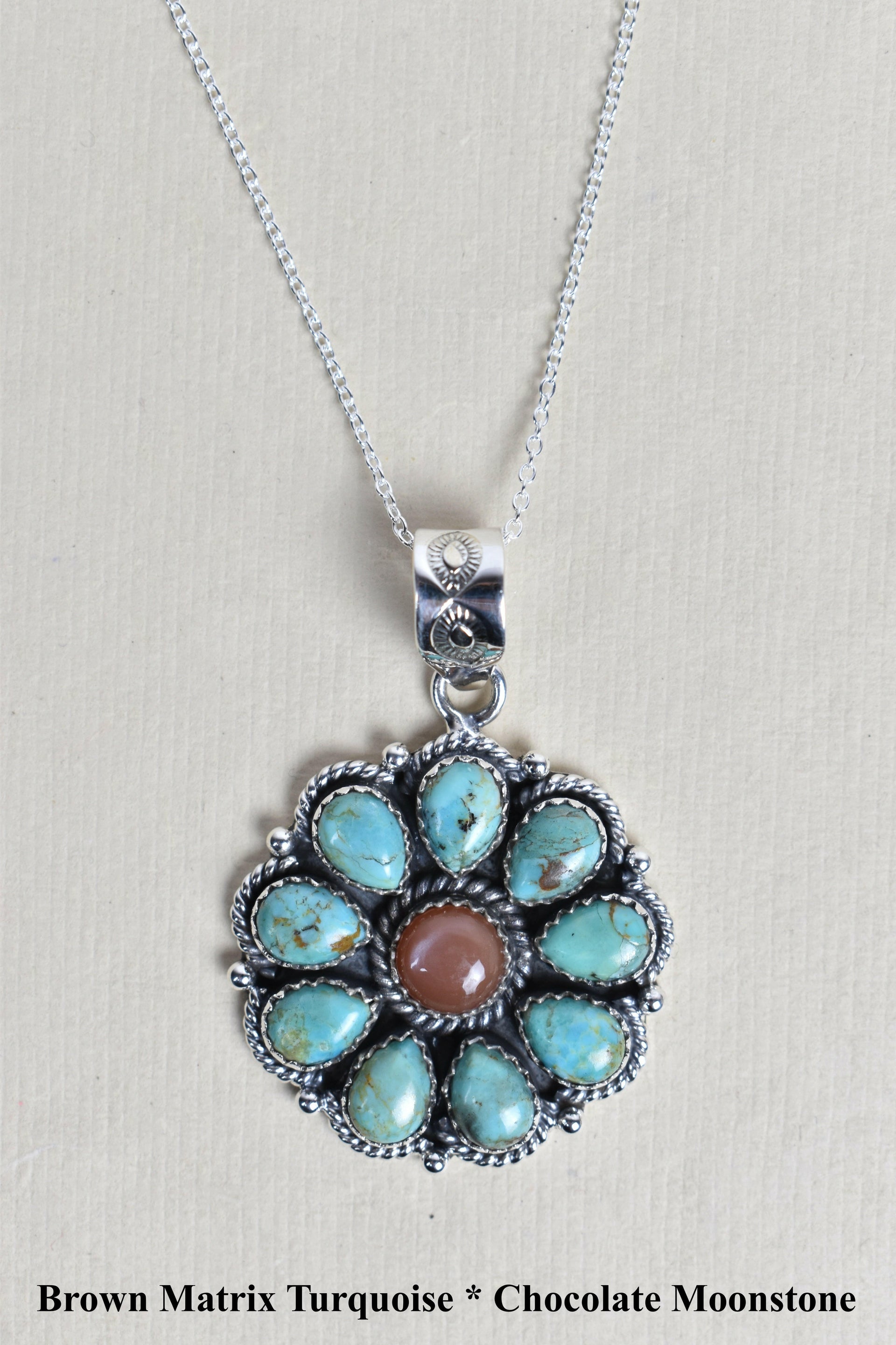 Daisy Days Sterling Silver & Stone Cluster Necklaces-Pendant Necklaces-Krush Kandy, Women's Online Fashion Boutique Located in Phoenix, Arizona (Scottsdale Area)