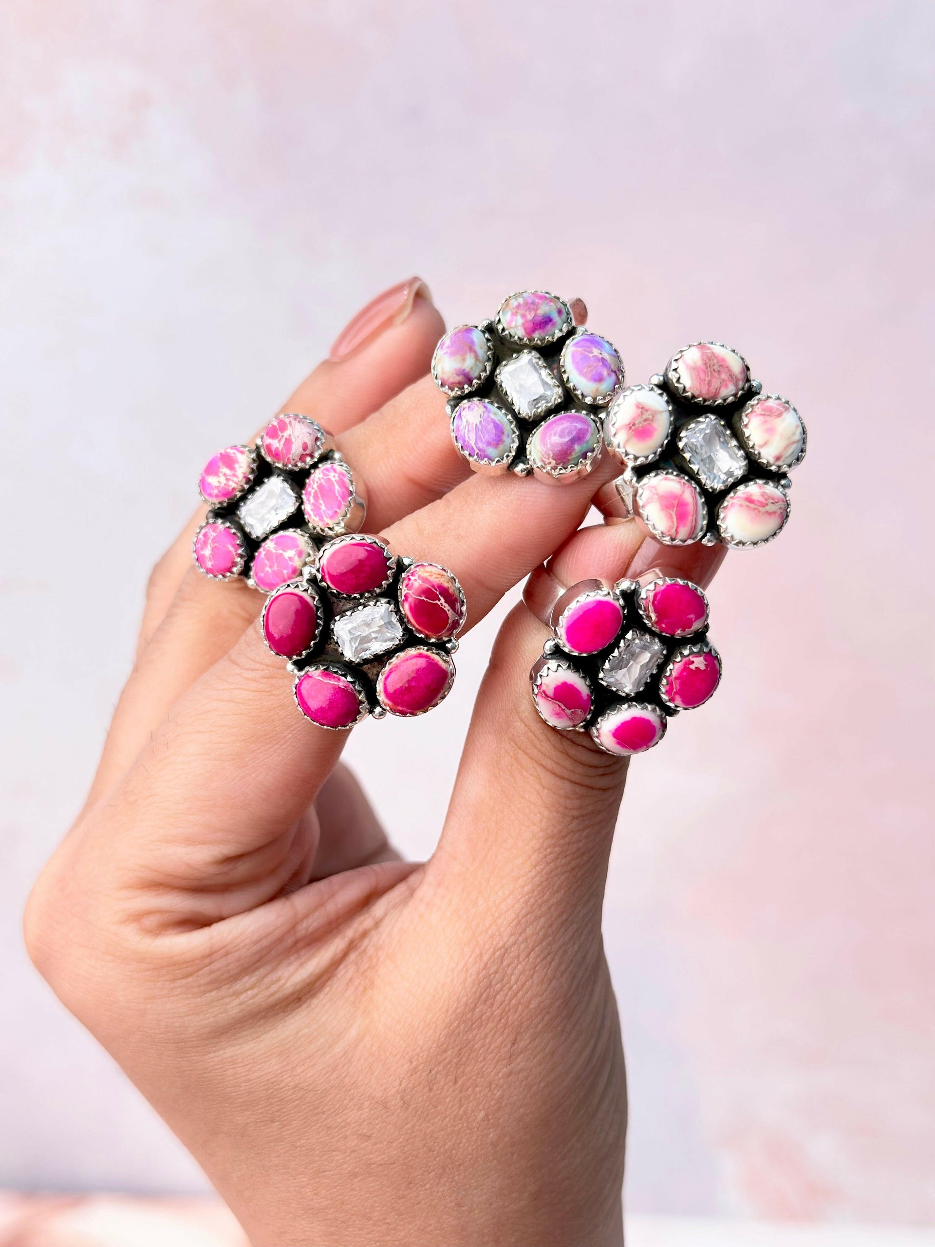 Desert Jasper Dainty Flower CZ Rings-Rings-Krush Kandy, Women's Online Fashion Boutique Located in Phoenix, Arizona (Scottsdale Area)