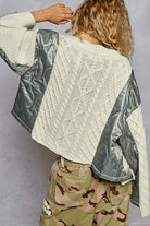 POL V-Neck Quilted Patch Cardigan Jacket-Cardigans-Krush Kandy, Women's Online Fashion Boutique Located in Phoenix, Arizona (Scottsdale Area)