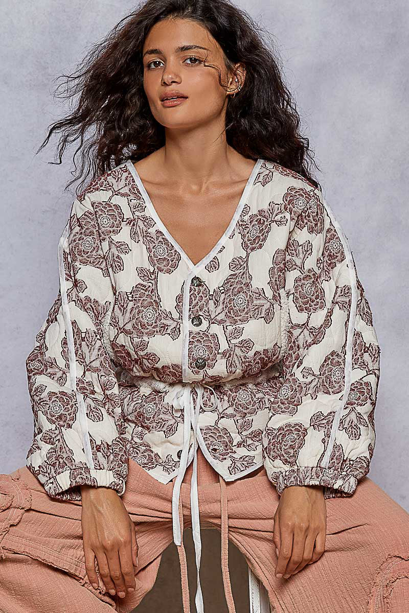 KAPITAL リネンフラワープリント ブルゾン Floral Quilted Cotton Jacket – Oversized Boho POL Jacket – Krush Kandy