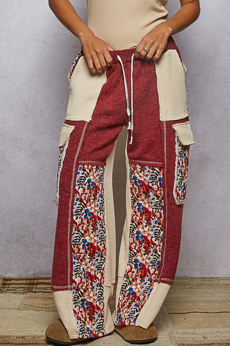 POL Quilted Floral Patch Pants-Pants-Krush Kandy, Women's Online Fashion Boutique Located in Phoenix, Arizona (Scottsdale Area)