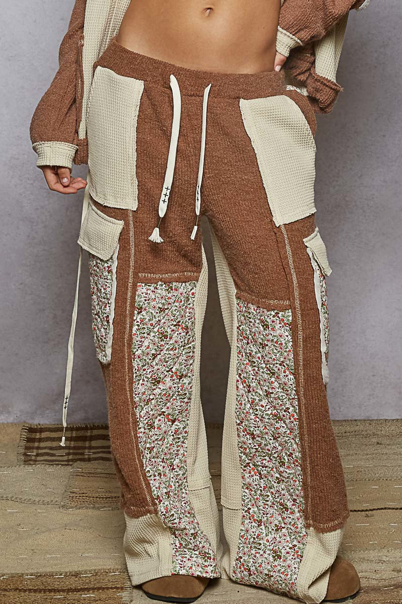 POL Quilted Floral Patch Pants-Pants-Krush Kandy, Women's Online Fashion Boutique Located in Phoenix, Arizona (Scottsdale Area)