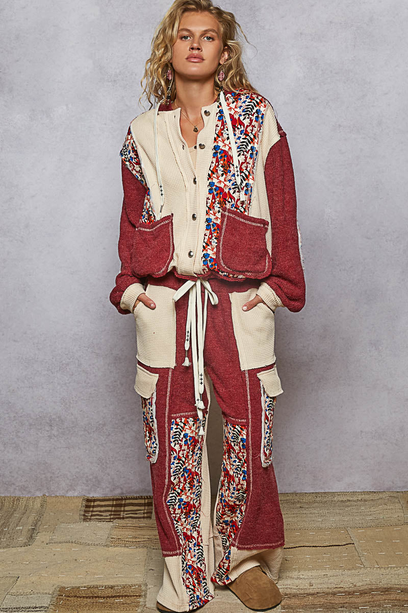 POL Quilted Floral Patch Pants-Pants-Krush Kandy, Women's Online Fashion Boutique Located in Phoenix, Arizona (Scottsdale Area)