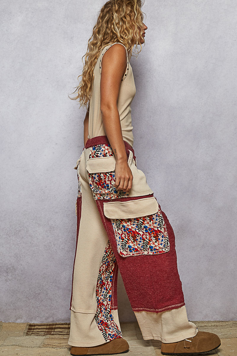 POL Quilted Floral Patch Pants-Pants-Krush Kandy, Women's Online Fashion Boutique Located in Phoenix, Arizona (Scottsdale Area)