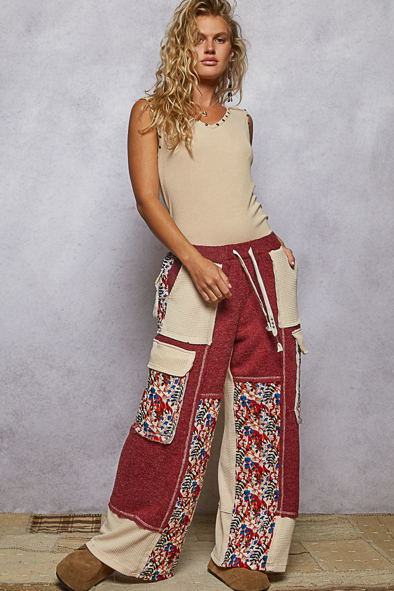 POL Quilted Floral Patch Pants-Pants-Krush Kandy, Women's Online Fashion Boutique Located in Phoenix, Arizona (Scottsdale Area)
