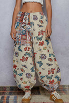 POL Boho Patchwork Butterfly Balloon Pants-Pants-Krush Kandy, Women's Online Fashion Boutique Located in Phoenix, Arizona (Scottsdale Area)
