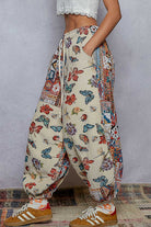 POL Boho Patchwork Butterfly Balloon Pants-Pants-Krush Kandy, Women's Online Fashion Boutique Located in Phoenix, Arizona (Scottsdale Area)