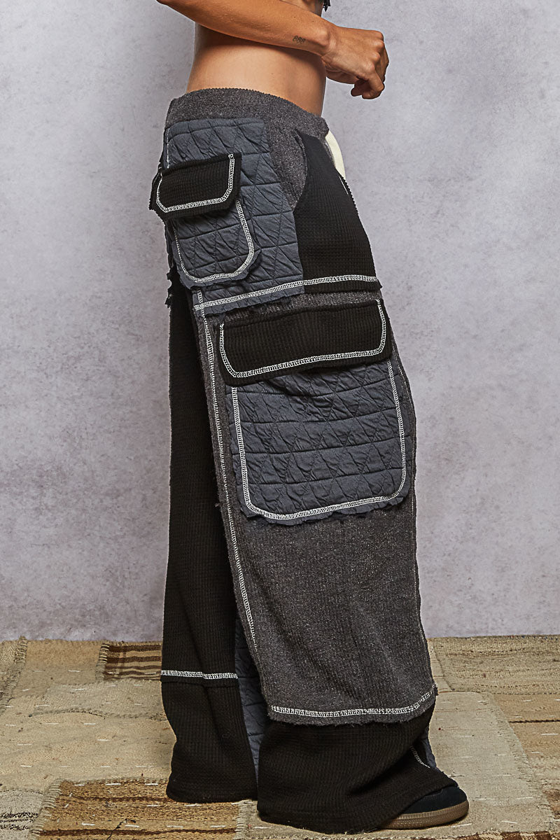 POL Patchwork Quilted Cargo Joggers-Pants-Krush Kandy, Women's Online Fashion Boutique Located in Phoenix, Arizona (Scottsdale Area)