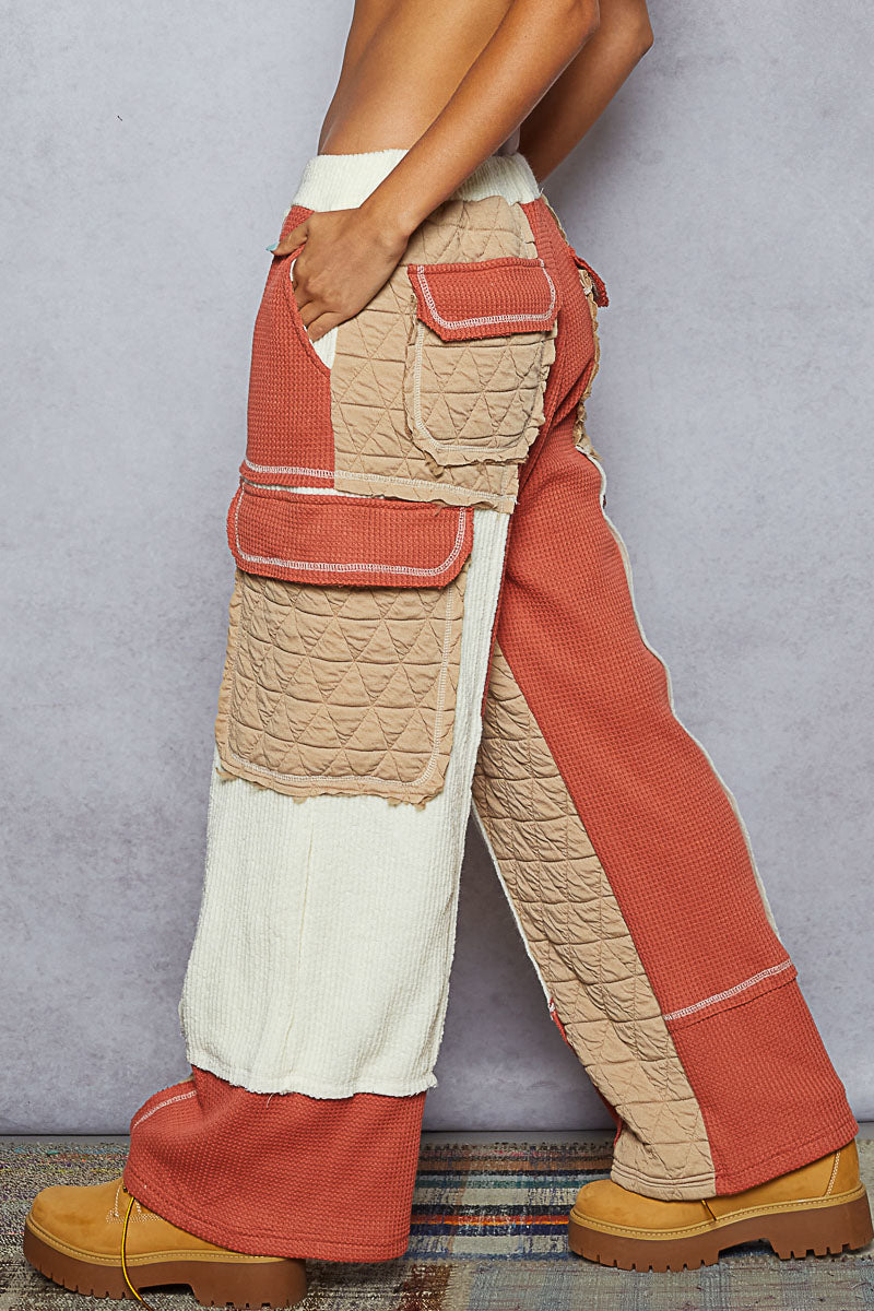 POL Patchwork Quilted Cargo Joggers-Pants-Krush Kandy, Women's Online Fashion Boutique Located in Phoenix, Arizona (Scottsdale Area)