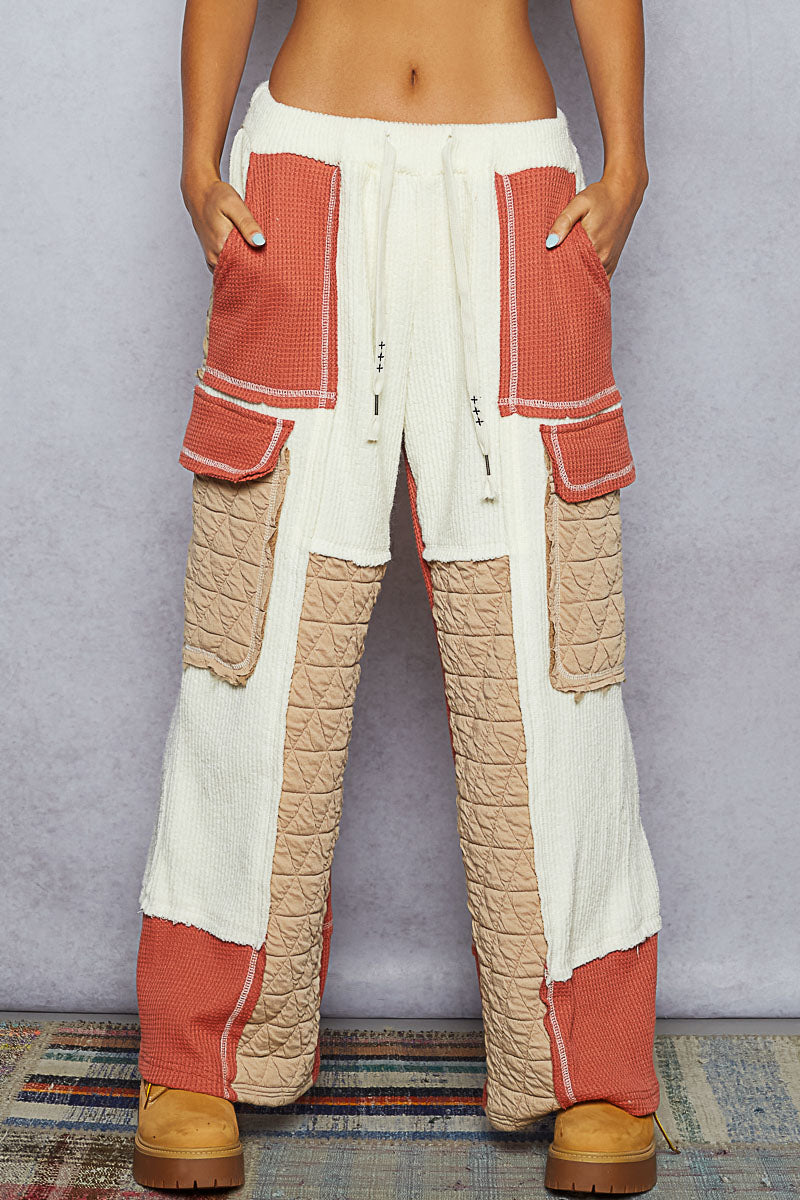 POL Patchwork Quilted Cargo Joggers-Pants-Krush Kandy, Women's Online Fashion Boutique Located in Phoenix, Arizona (Scottsdale Area)