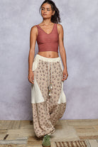 POL Double Gauze Patchwork Quilted Print Knit Pants-Pants-Krush Kandy, Women's Online Fashion Boutique Located in Phoenix, Arizona (Scottsdale Area)
