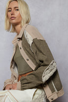 POL Floral Print Contrast Color Bloc k Quilted Jacket-Jacket-Krush Kandy, Women's Online Fashion Boutique Located in Phoenix, Arizona (Scottsdale Area)