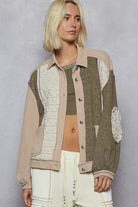 POL Floral Print Contrast Color Bloc k Quilted Jacket-Jacket-Krush Kandy, Women's Online Fashion Boutique Located in Phoenix, Arizona (Scottsdale Area)