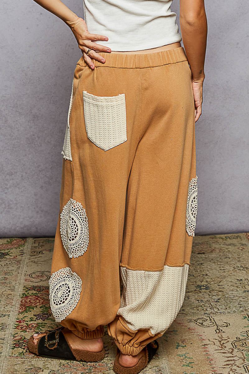 POL Boho Patchwork Crochet Pocket Pants-pants-Krush Kandy, Women's Online Fashion Boutique Located in Phoenix, Arizona (Scottsdale Area)